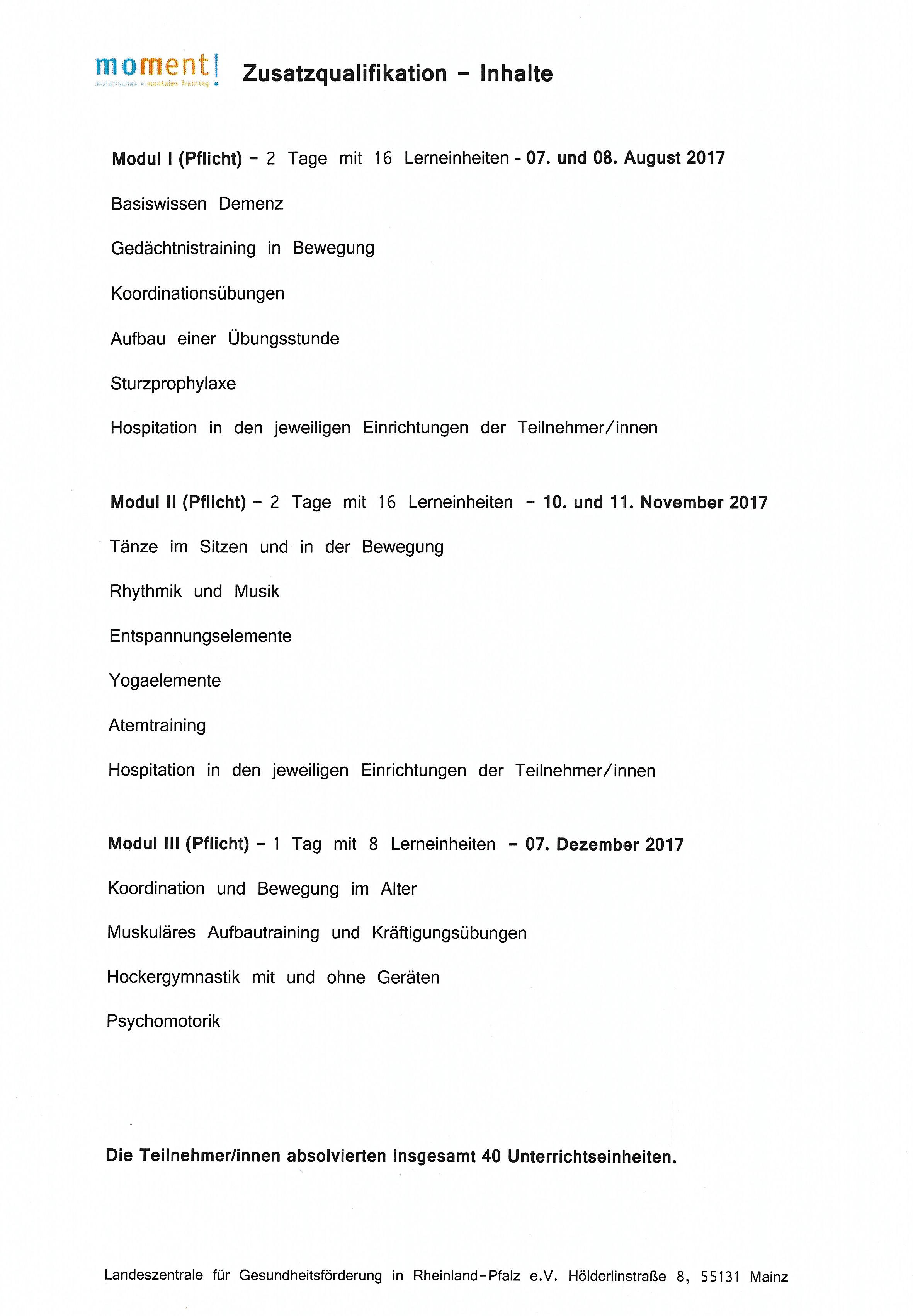 Bewegungsangebote für Menschen mit Demenz Bewegungsangebote für Menschen mit Demenz